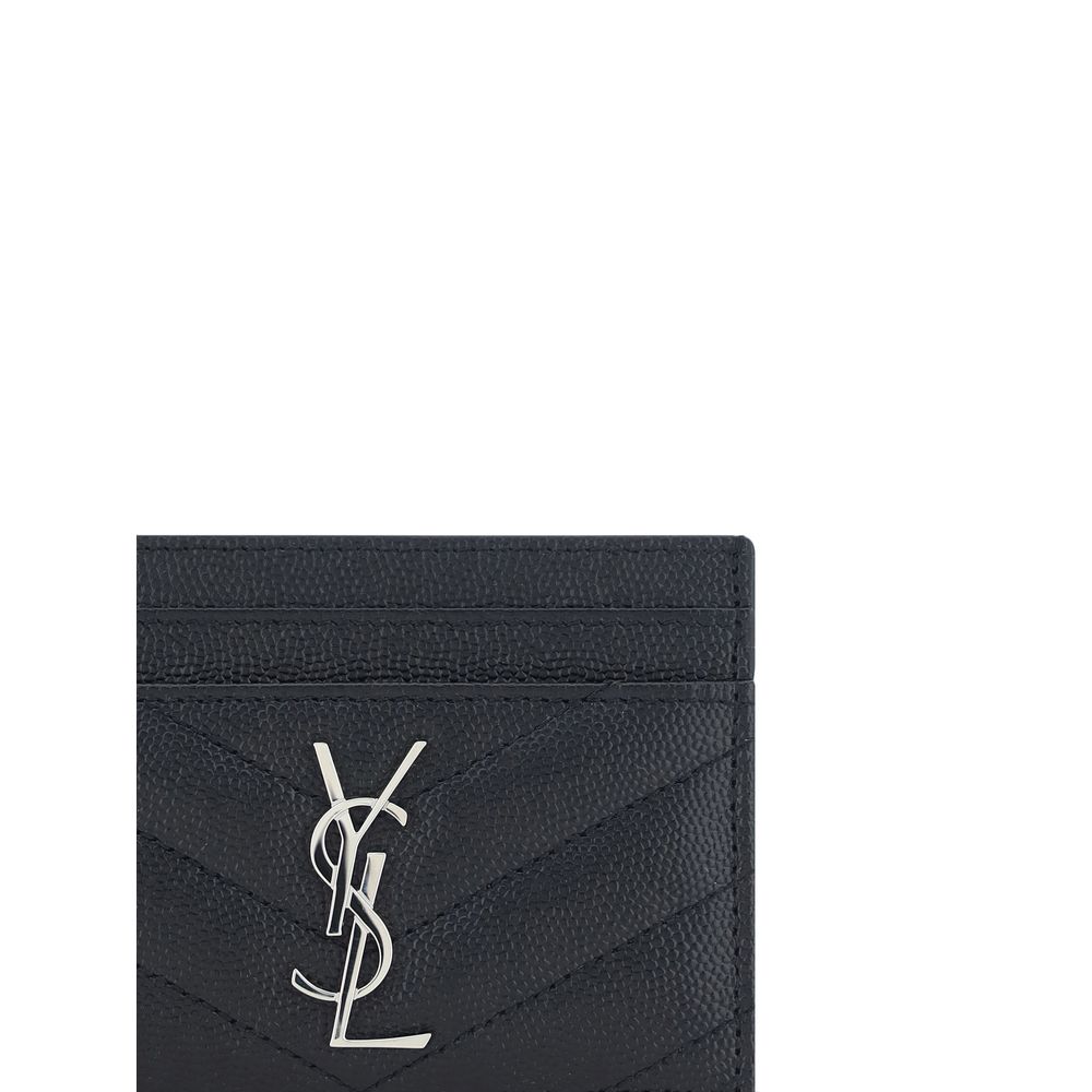 Saint Laurent Black Leather Card Holder