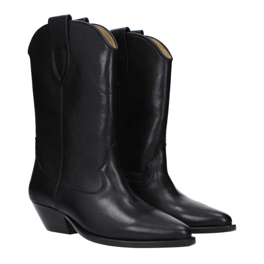 Isabel Marant Black Leather Ankle Boots