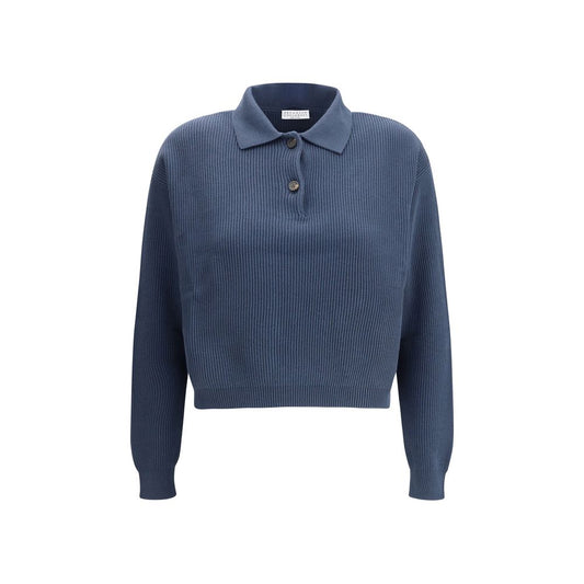 Brunello Cucinelli Blue Cotton Sweatshirt