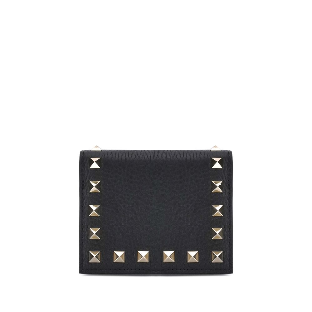 Valentino Garavani Black Calf Leather Bos Taurus Wallet
