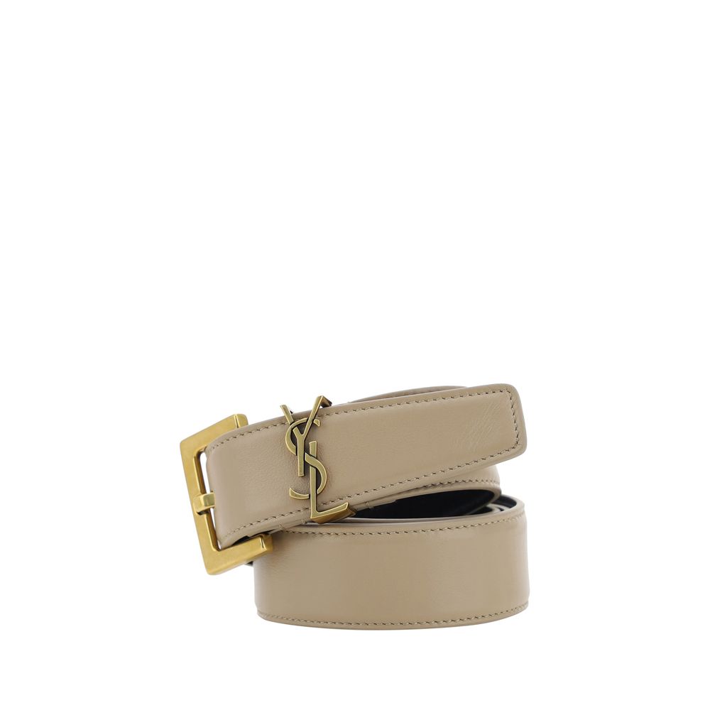 Saint Laurent Brown Calf Leather Bos Taurus Regular Belt