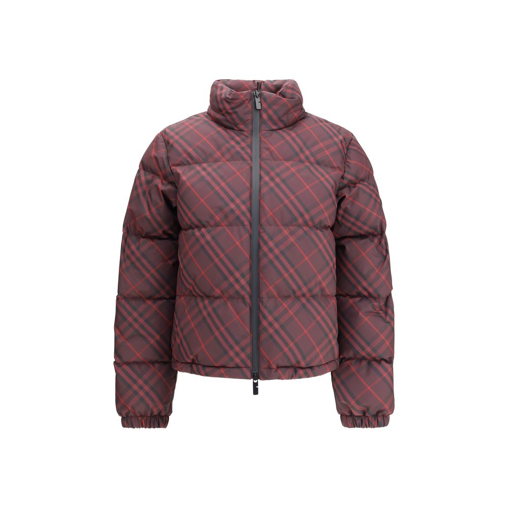 Burberry Soft Red Plaid Puffer Jacket