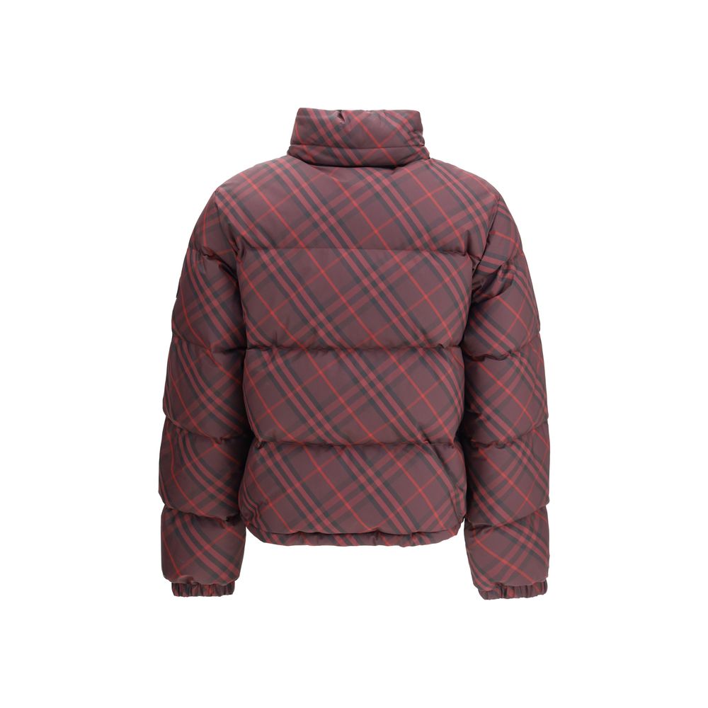 Burberry Soft Red Plaid Puffer Jacket