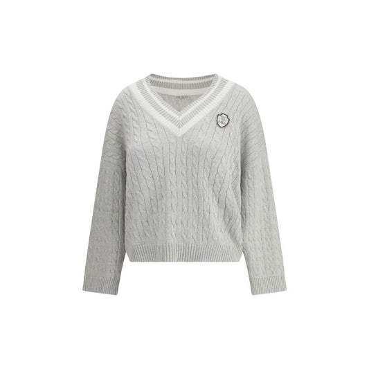 Brunello Cucinelli White Cotton Sweater