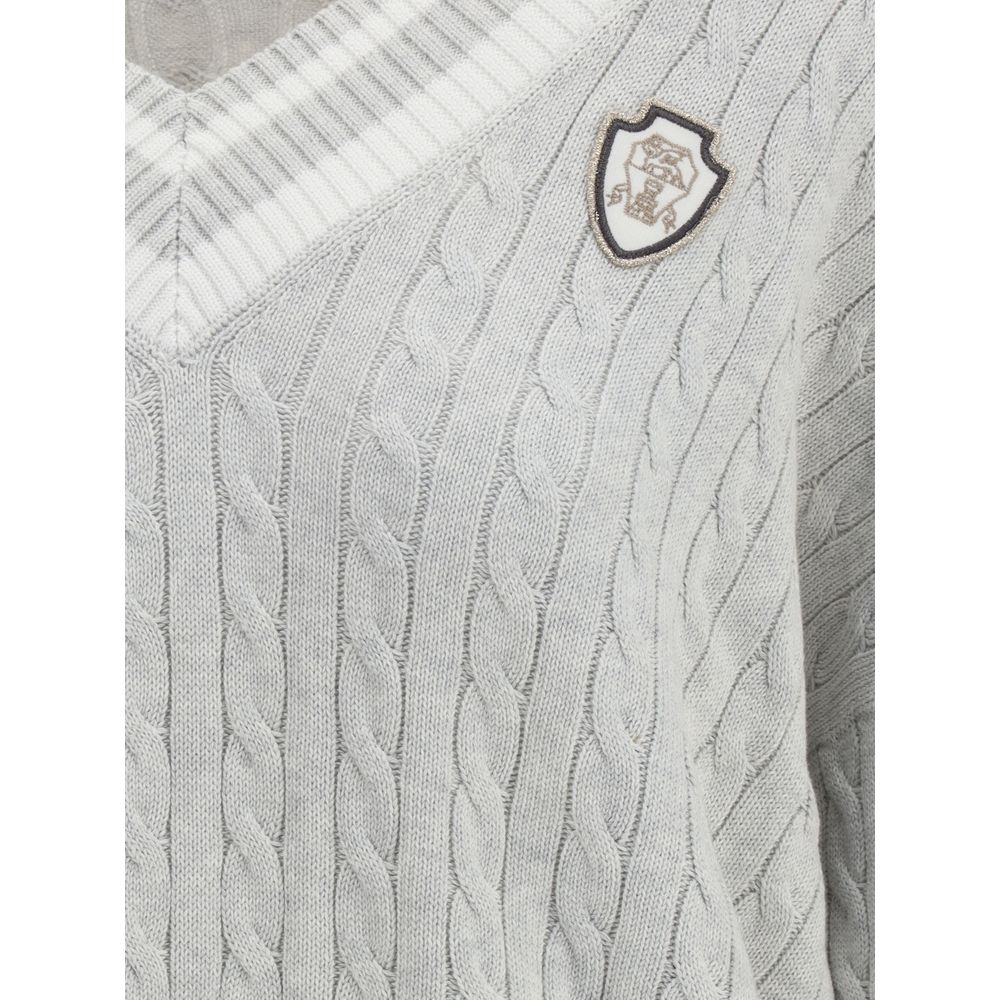 Brunello Cucinelli White Cotton Sweater