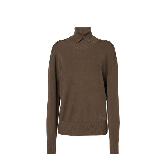 Burberry Brown Wool Turtleneck Sweater