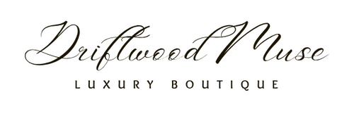 Driftwood Muse Luxury Boutique logo on a white background